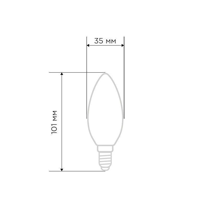 Лампа филаментная Свеча CN35 9,5Вт 950Лм 2700K E14 прозрачная колба REXANT