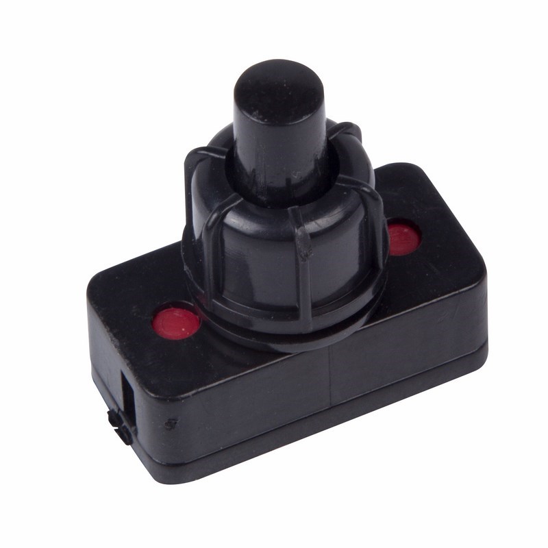 Выключатель-кнопка 250V 1А (2с) ON-OFF  черный  (PBS-17A2) (для настольной лампы)  REXANT (в упак. 1шт.)