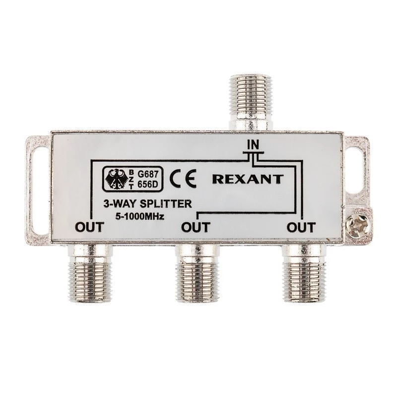 Делитель ТВх3 под F-разъем, 5-1000МГц REXANT