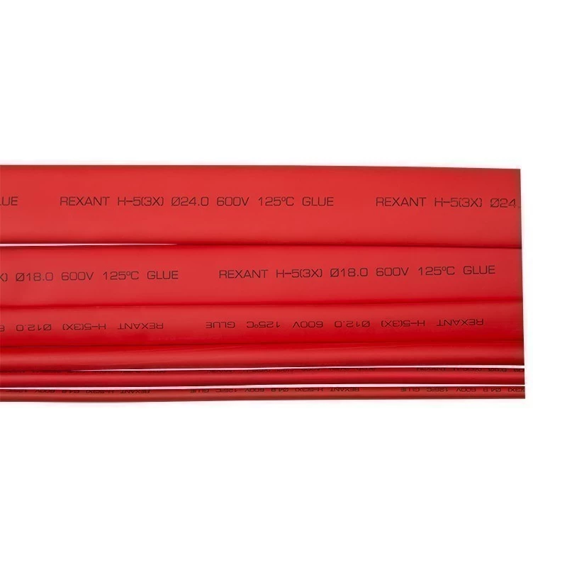 Трубка термоусаживаемая СТТК (3:1) двустенная клеевая 12,0/4,0мм, красная, упаковка 10 шт. по 1м REXANT