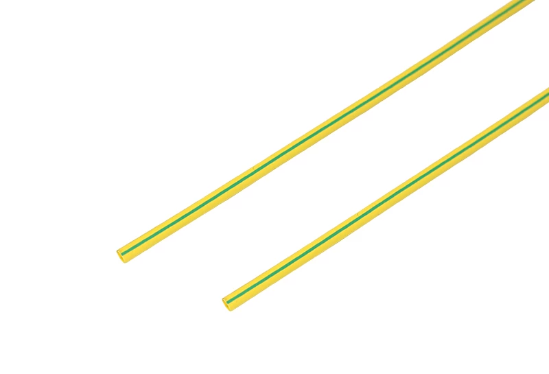 Трубка термоусаживаемая ТУТ нг 1,5/0,75мм, желто-зеленая, упаковка 50 шт. по 1м REXANT