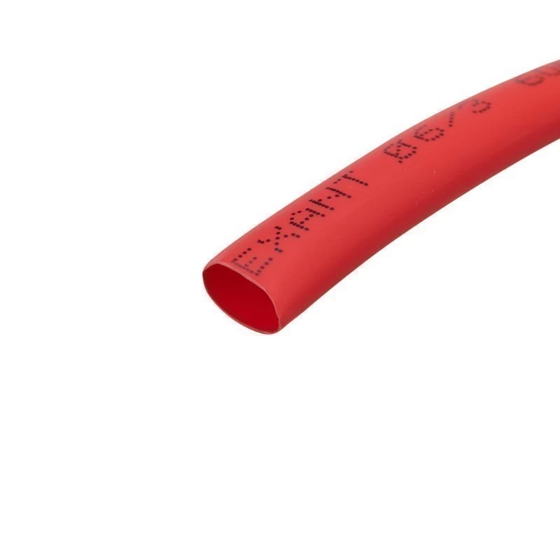 Трубка термоусаживаемая ТУТ нг 6,0/3,0мм, красная, ролик 2,44м REXANT