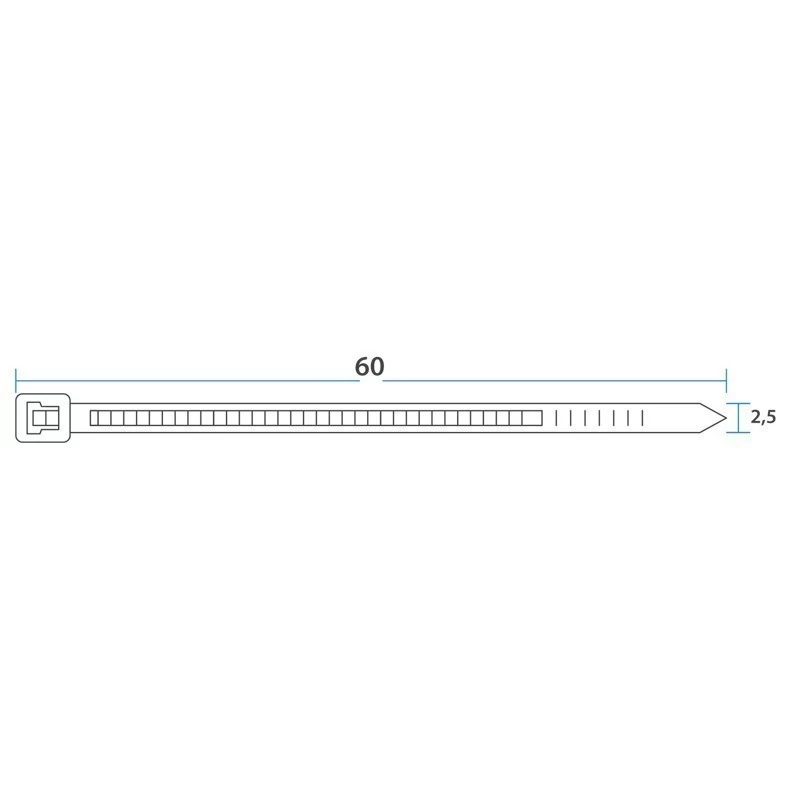 Стяжка кабельная нейлоновая 60x2,5мм, черная (100 шт/уп) REXANT