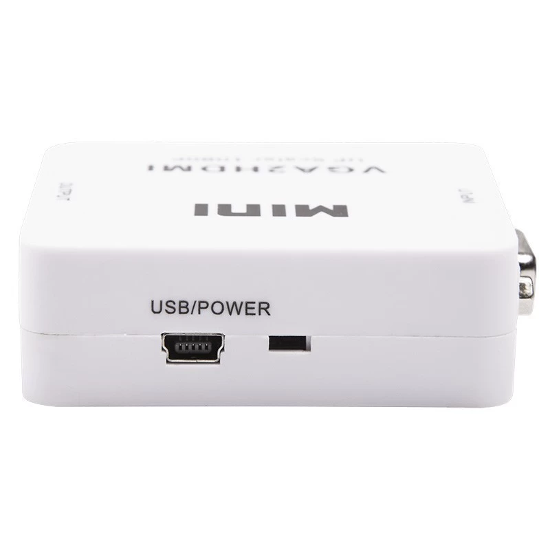 Конвертер VGA + Стерео 3,5мм на HDMI, пластик, белый REXANT