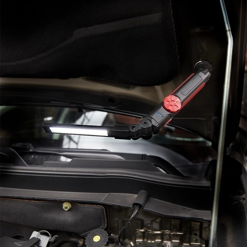 Фонарь автомобильный с регулировкой яркости, поворотным магнитом, индикатором зарядки и встроенным аккумулятором, USB кабель в комплекте REXANT