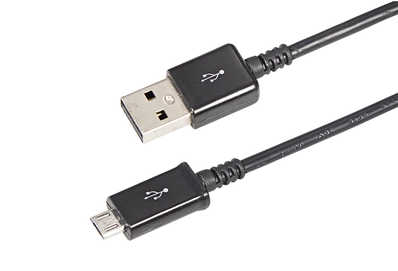 Кабель USB-A – micro USB, 1А, 1м, черный, длинный штекер, REXANT