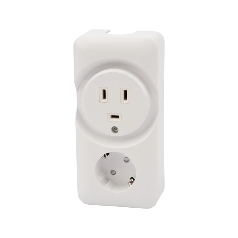 Розетка РШ/Евро двойная для электрической плиты 32А/16A, 250В, 2Р+РЕ (ОУ) белая REXANT