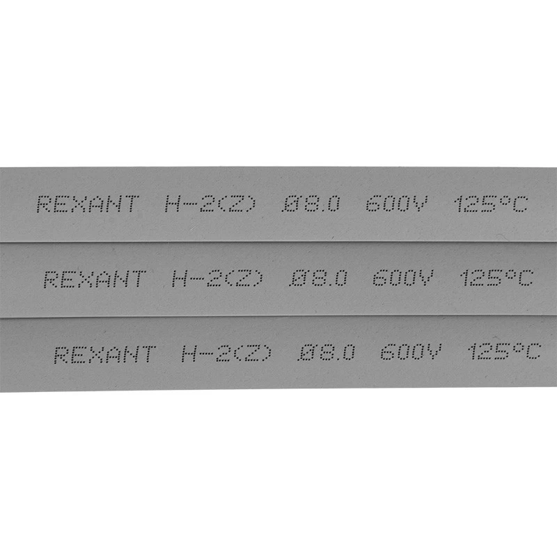 Трубка термоусаживаемая ТУТ нг 8,0/4,0мм, серая, упаковка 50 шт. по 1м REXANT