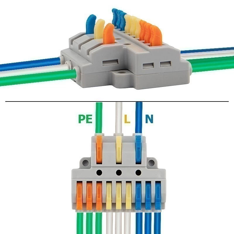Клемма СМК 3х3 проходная разветвительная 3 полюса, с монтажной площадкой (1 ввод, 3 вывода на полюс), (4 шт/уп) REXANT