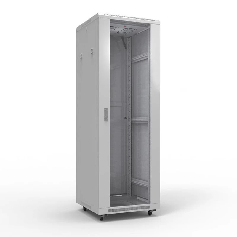 Шкаф напольный 19" серии Standart 22U 600х800мм, передняя дверь стекло, задняя дверь металл, RAL 7035 (состоит из 2 частей) REXANT