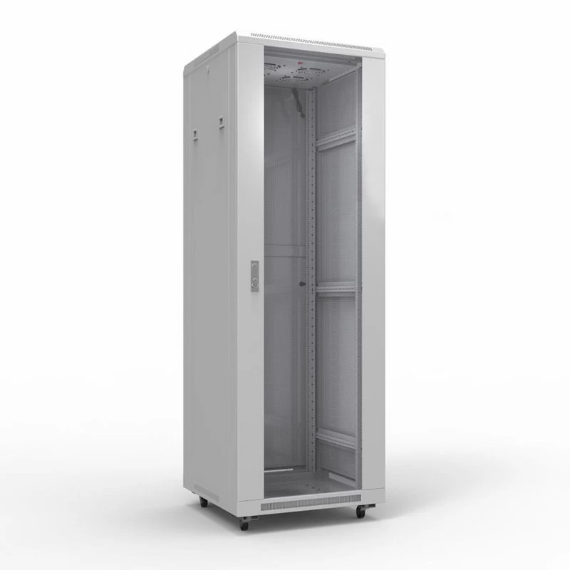 Шкаф напольный 19" серии Standart 47U 800х800мм, передняя дверь стекло, задняя дверь металл, RAL 7035 (состоит из 2 частей) REXANT