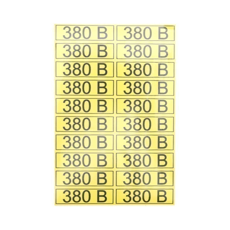 Наклейка знак электробезопасности «380 В» 15х50мм (20 шт. на листе) REXANT