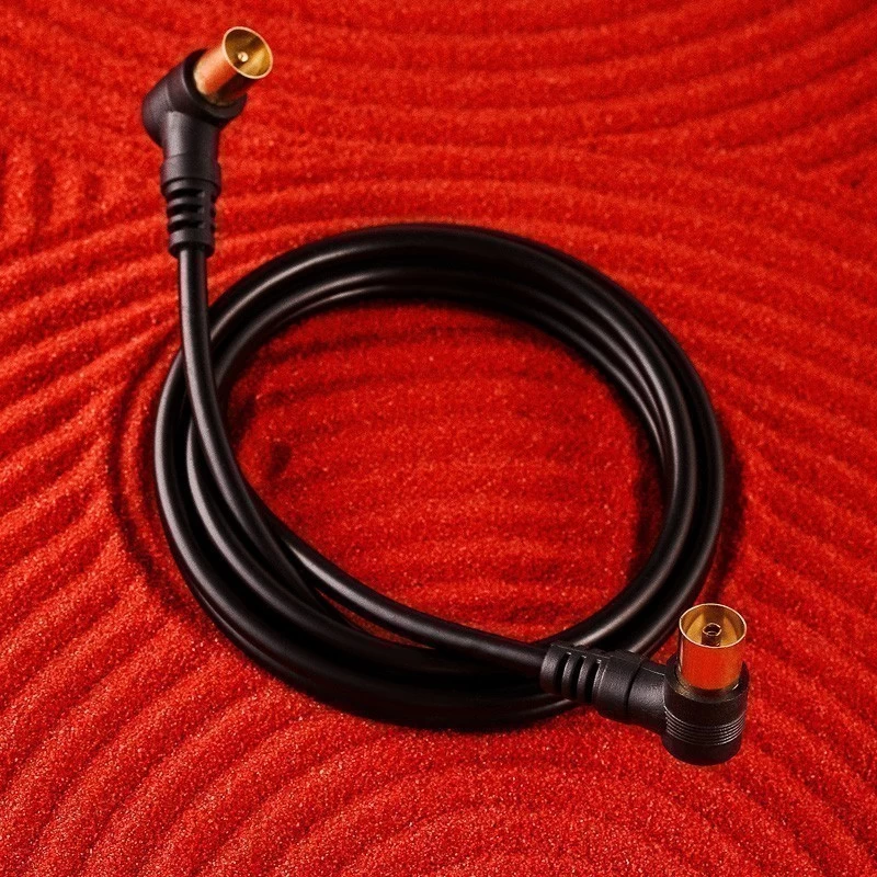 Шнур ТВ гнездо - ТВ штекер, угловой, 1,5м, черный REXANT