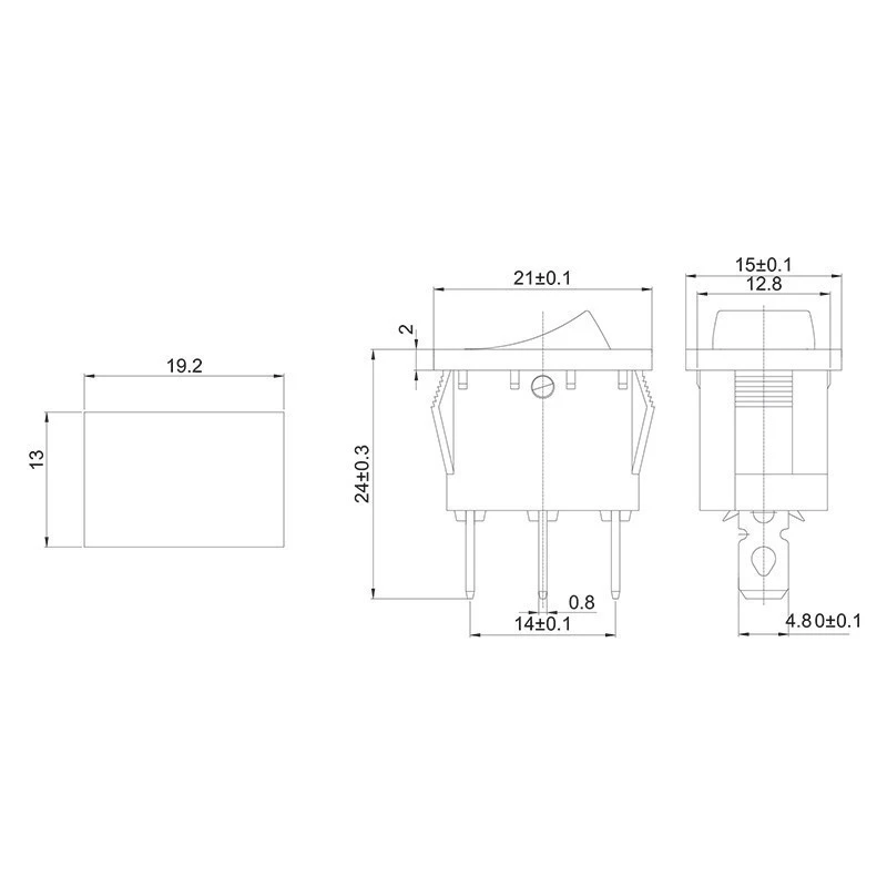 Выключатель клавишный 12V 15А (3с) ON-OFF синий  с подсветкой  Mini  (RWB-206-1, SC-768)  REXANT