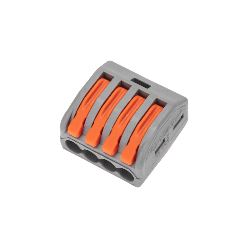 Универсальная клемма СМК 222-414, 4-проводная серая 0,08-2,5/4 мм² (блистер 5 шт/уп) REXANT