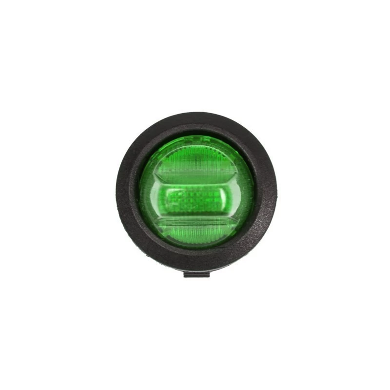 Выключатель клавишный круглый 250V 6А (3с) ON-OFF зеленый REXANT (перепак. из 12в)