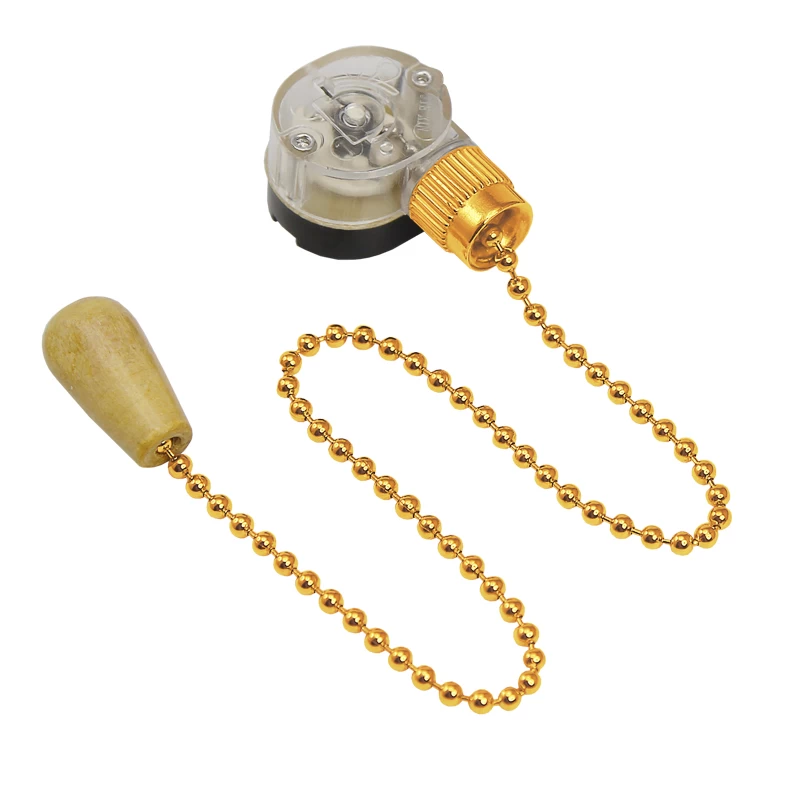 Выключатель для настенного светильника c деревянным наконечником «Gold», индивидуальная упаковка, 1 шт. REXANT