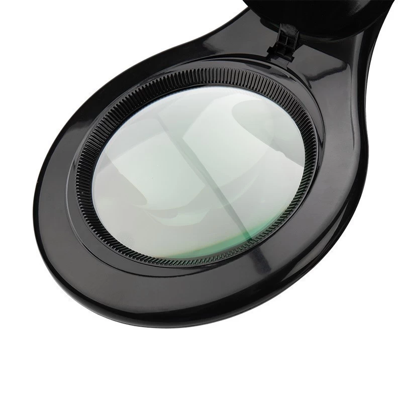 Лупа на струбцине круглая 5D с подсветкой 56 SMD LED, ø127мм, черная REXANT