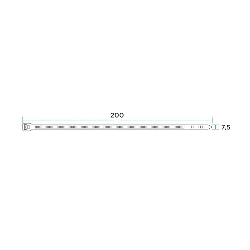Стяжка нейлоновая многоразовая 200x7,5мм, белая (100 шт/уп) REXANT
