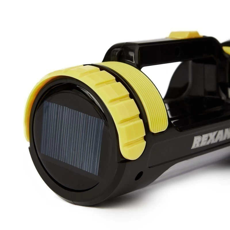 Фонарь прожекторный, двухрежимный, с солнечной панелью, USB зарядкой и наплечным ремнем REXANT