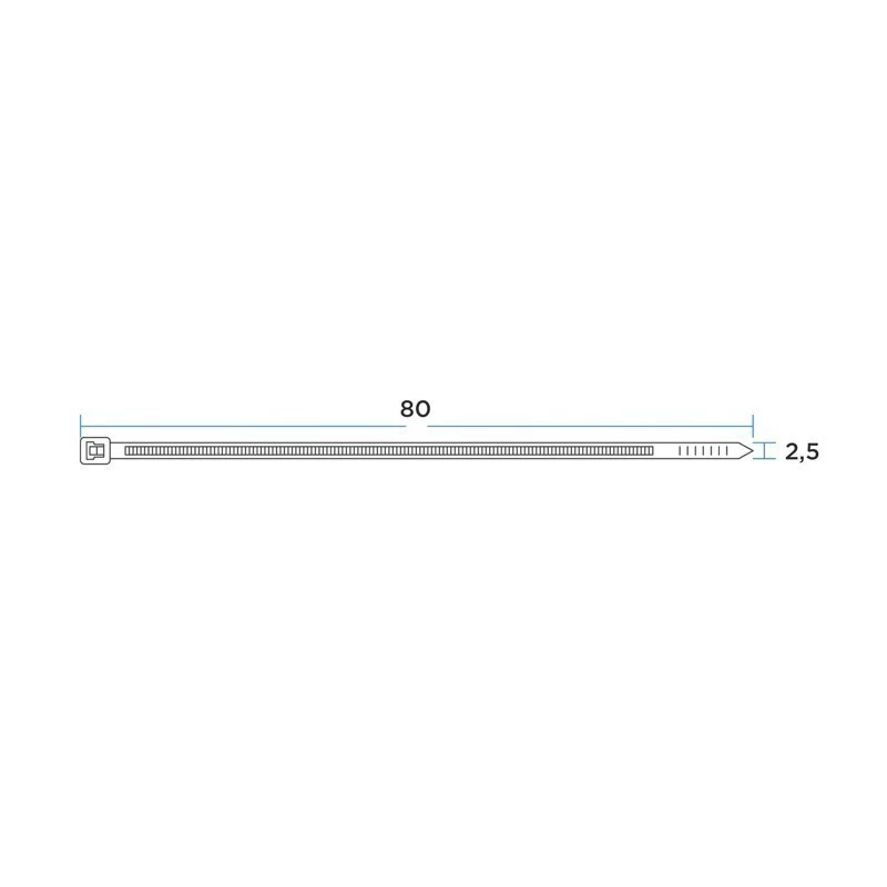 Стяжка кабельная нейлоновая 80x2,5мм, набор 5 цветов (25 шт/уп) REXANT