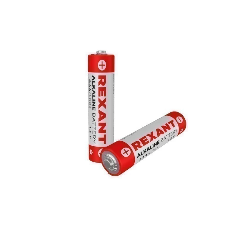 Батарейка алкалиновая AAA/LR03, 1,5В, 2 шт, блистер REXANT