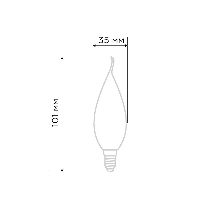 Лампа филаментная Свеча на ветру CN37 9,5Вт 950Лм 2700K E14 прозрачная колба REXANT